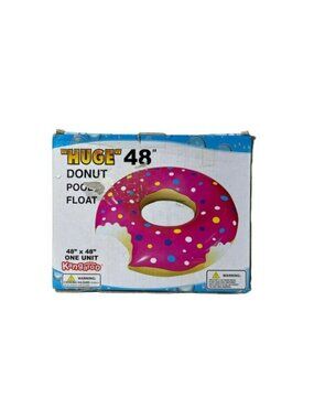 Kangaroo Huge Donut Inflatable 48" Pool Float Pink Sprinkles